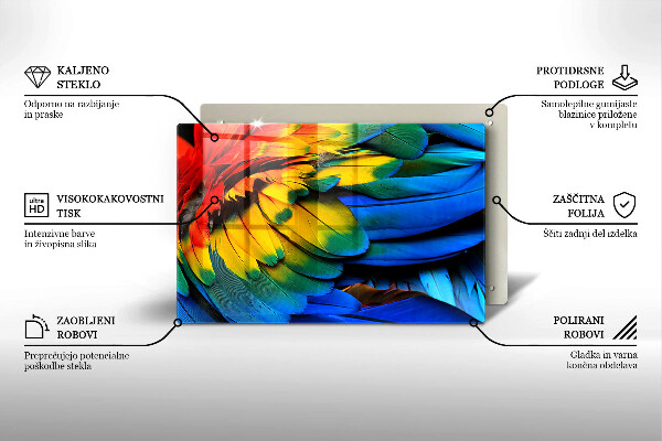 Worktop saver Colorful parrots