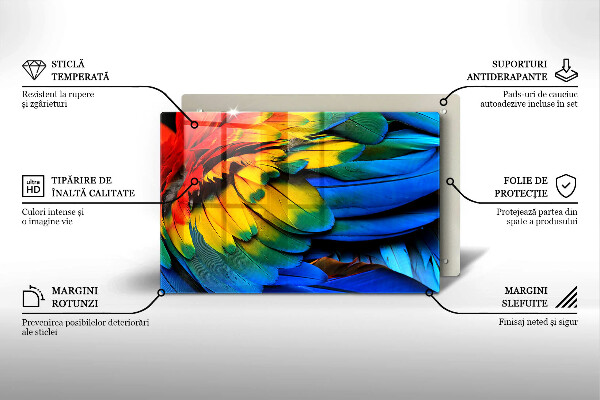 Worktop saver Colorful parrots