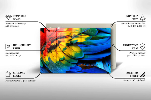 Worktop saver Colorful parrots