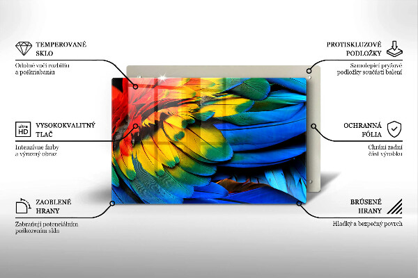 Worktop saver Colorful parrots