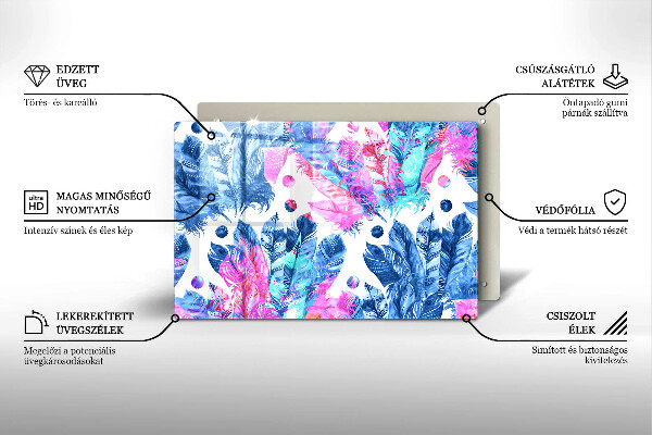 Worktop saver Illustration of boho feathers