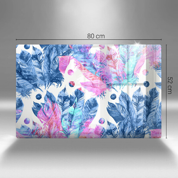 Worktop saver Illustration of boho feathers