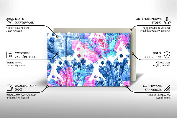 Worktop saver Illustration of boho feathers