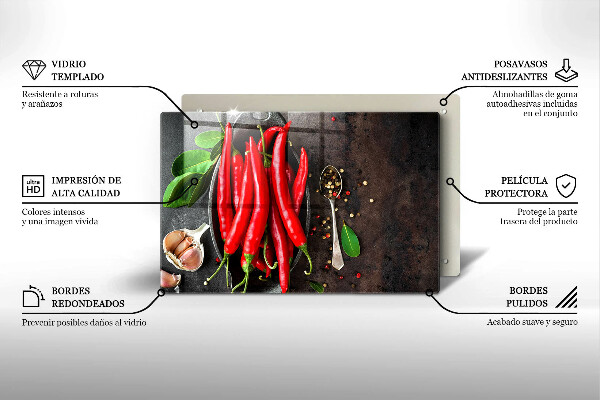 Induction hob protector Red chili peppers