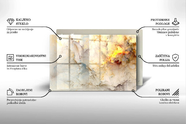 Worktop saver Marble texture with gold