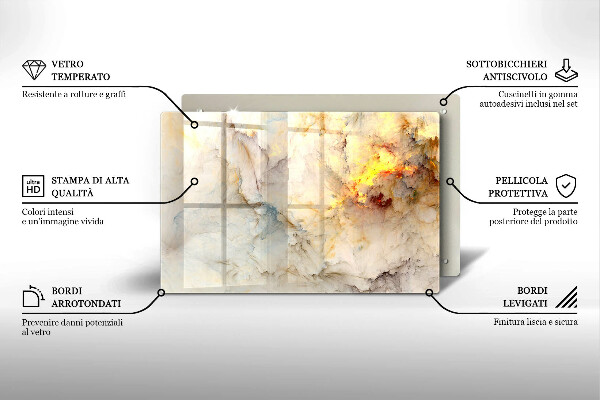 Worktop saver Marble texture with gold