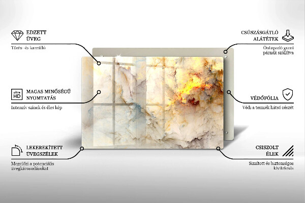 Worktop saver Marble texture with gold