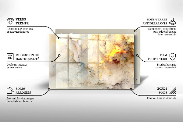 Worktop saver Marble texture with gold