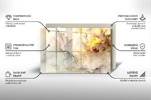 Worktop saver Marble texture with gold