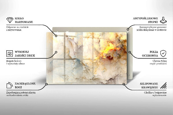 Worktop saver Marble texture with gold