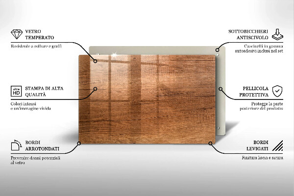 Induction hob protector Wood texture
