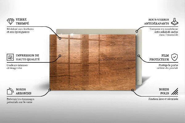 Induction hob protector Wood texture