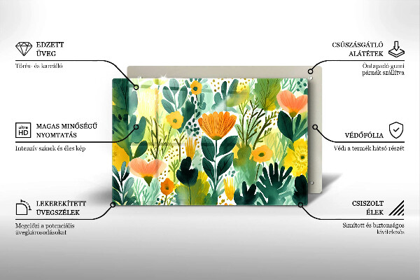 Worktop saver Painted flowers