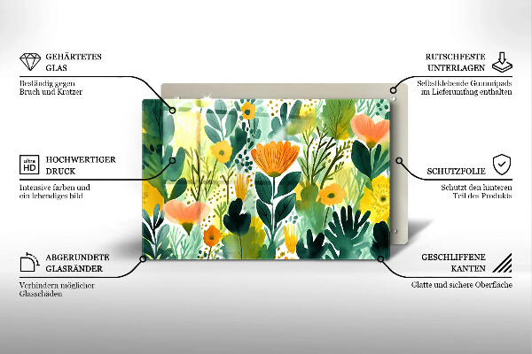 Worktop saver Painted flowers