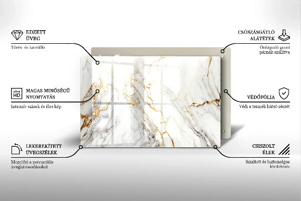 Worktop saver Light marble with gold