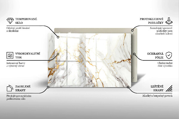 Worktop saver Light marble with gold