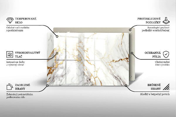 Worktop saver Light marble with gold