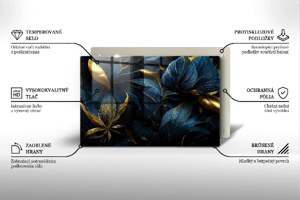 Worktop saver Decorative leaves with gold