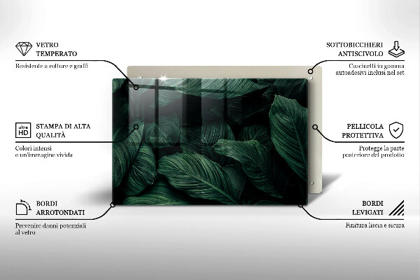 Worktop saver Dark leaves