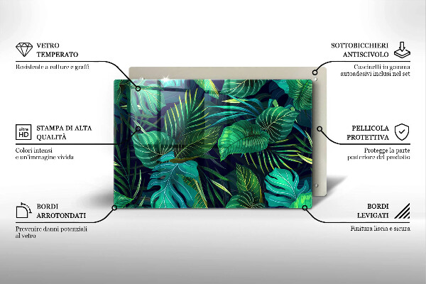 Worktop saver Illustration of the jungle leaves
