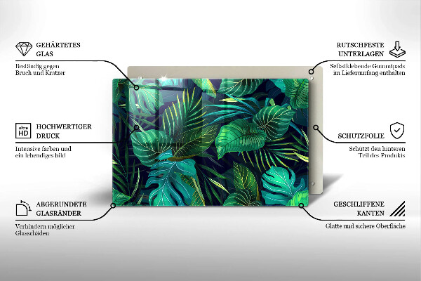 Worktop saver Illustration of the jungle leaves