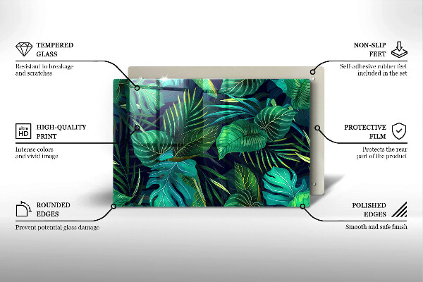 Worktop saver Illustration of the jungle leaves