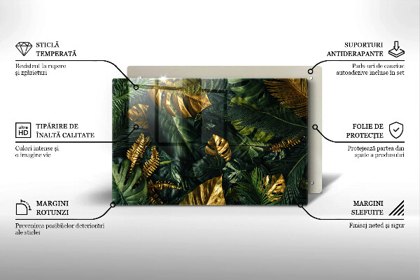 Worktop saver Monstera golden leaves