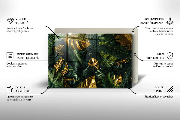 Worktop saver Monstera golden leaves