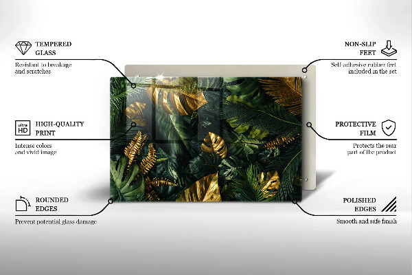 Worktop saver Monstera golden leaves