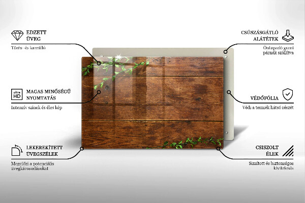 Worktop saver Wooden boards and leaves