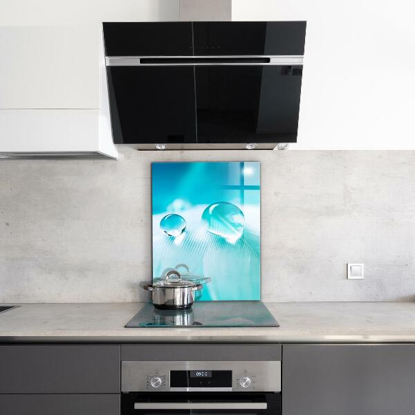 Kitchen splashback Dew on delicate feather