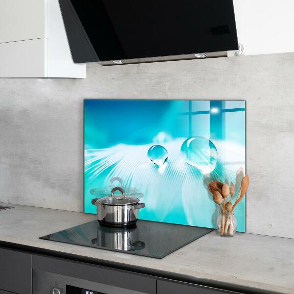 Kitchen splashback Dew on delicate feather