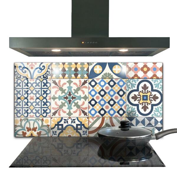 Glass splashback Portuguese mosaic ornaments