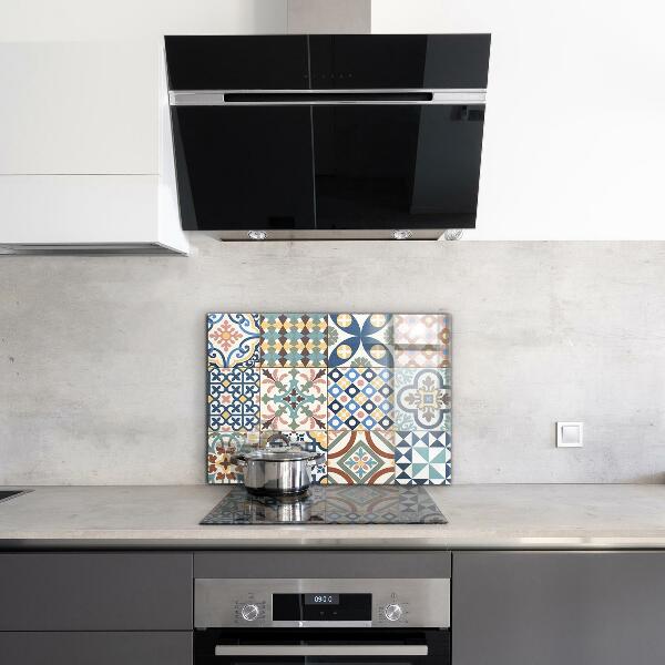 Glass splashback Portuguese mosaic ornaments