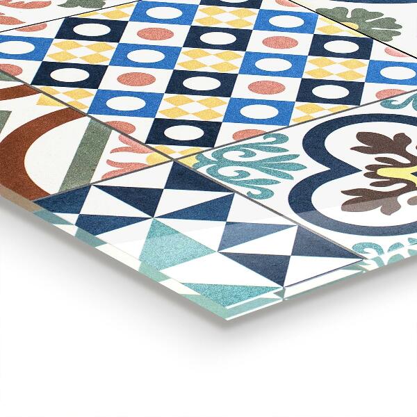 Glass splashback Portuguese mosaic ornaments