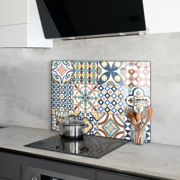 Glass splashback Portuguese mosaic ornaments