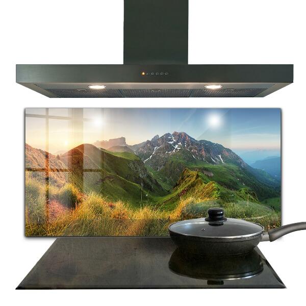 Kitchen splashback Mountain glade sunrise