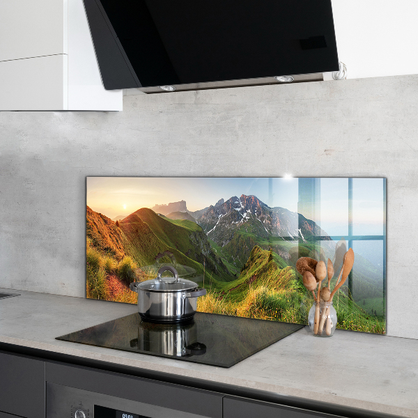 Kitchen splashback Mountain glade sunrise