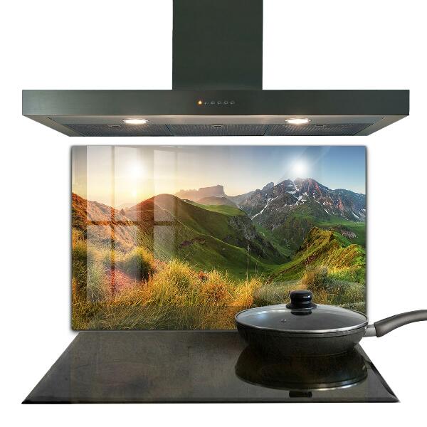 Kitchen splashback Mountain glade sunrise