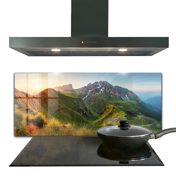 Kitchen splashback Mountain glade sunrise