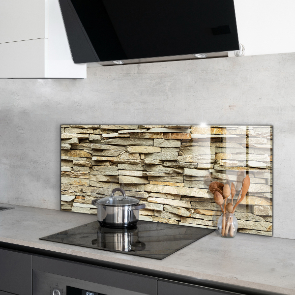 Glass splashback Natural bricks
