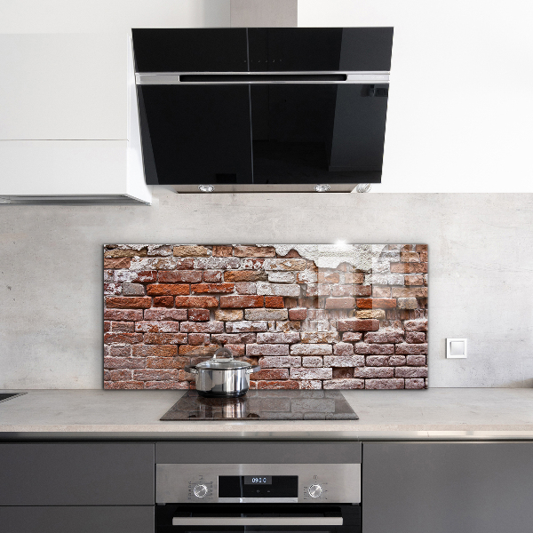 Glass splashback Stone brick wall