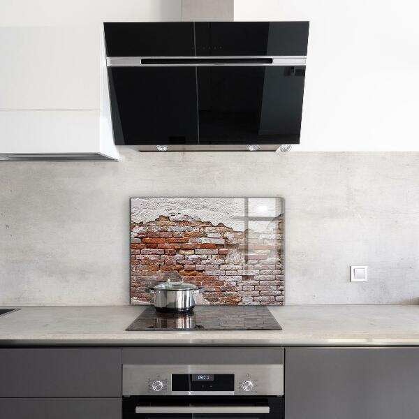 Glass splashback Stone brick wall