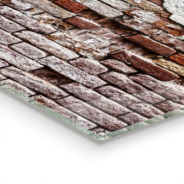 Glass splashback Stone brick wall
