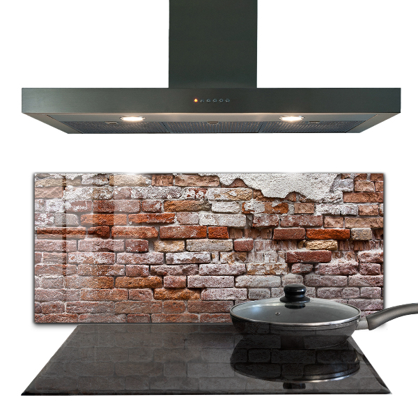 Glass splashback Stone brick wall