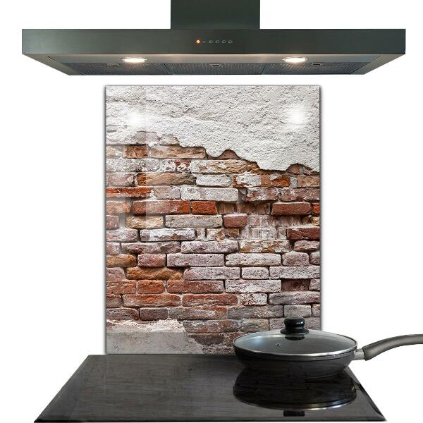 Glass splashback Stone brick wall