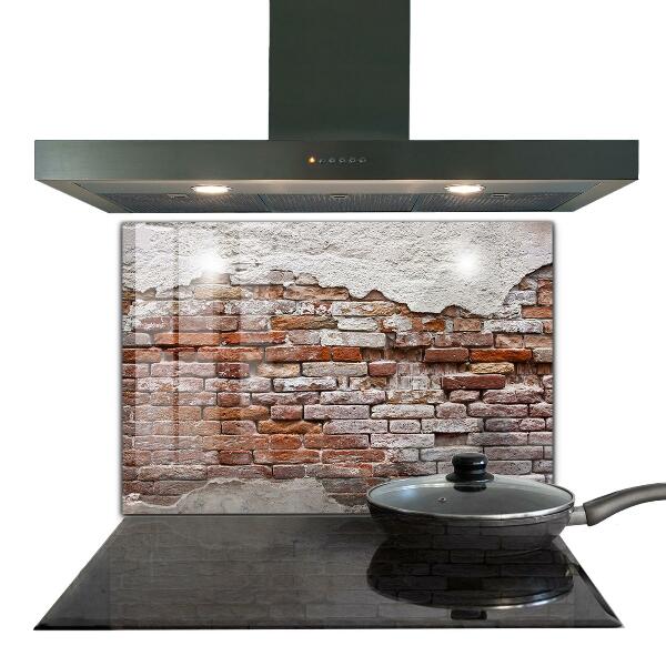 Glass splashback Stone brick wall