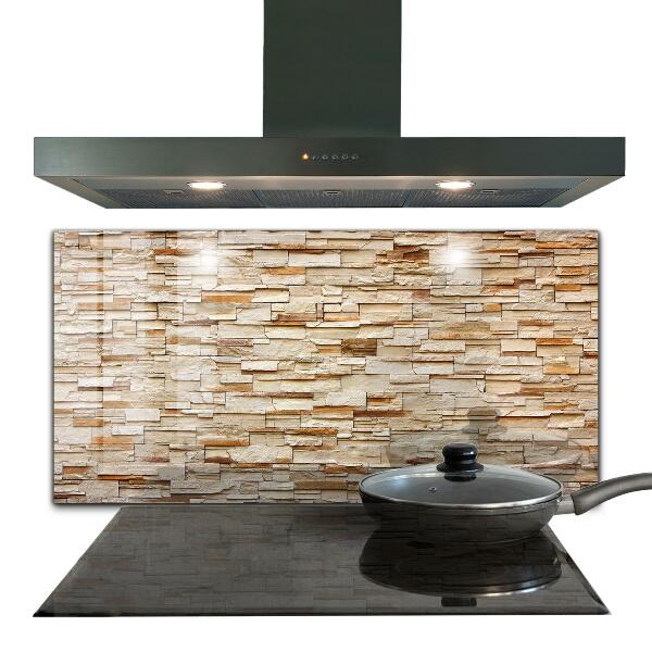 Glass splashback Natural stone wall