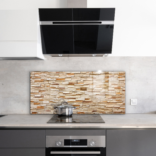 Glass splashback Natural stone wall