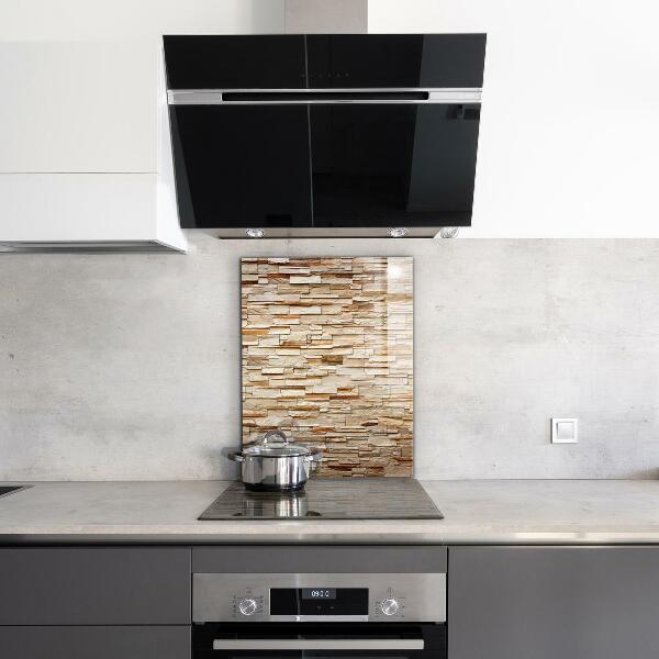 Glass splashback Natural stone wall